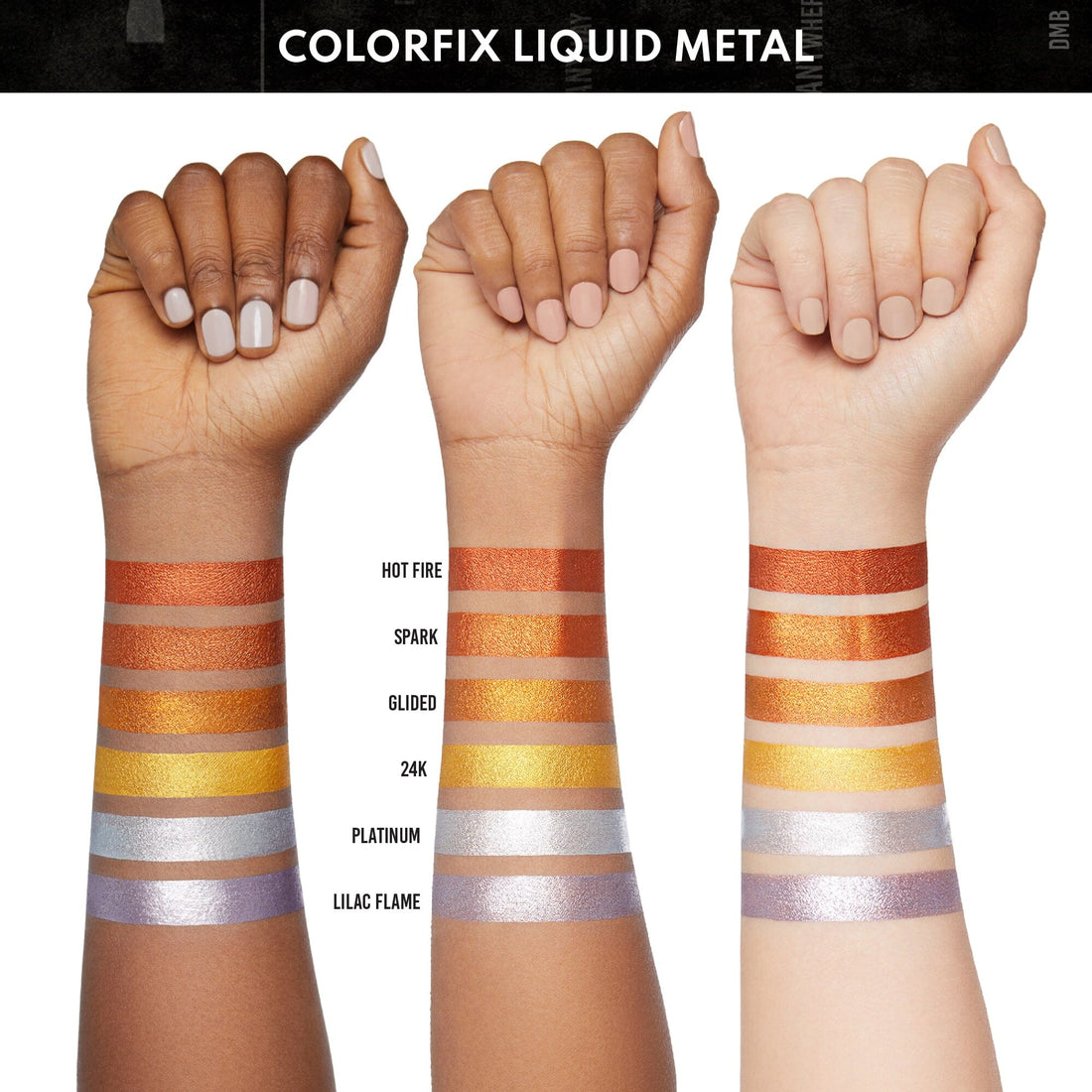 Danessa Myricks Beauty Colorfix Liquid Metals — makeup multi-funzione occhi labbra viso Hot Fire 10 ml