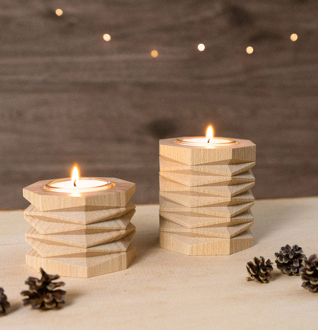 Portacandele in legno, misura L, 215 mm Jambo Collections Walnut Candle Plate