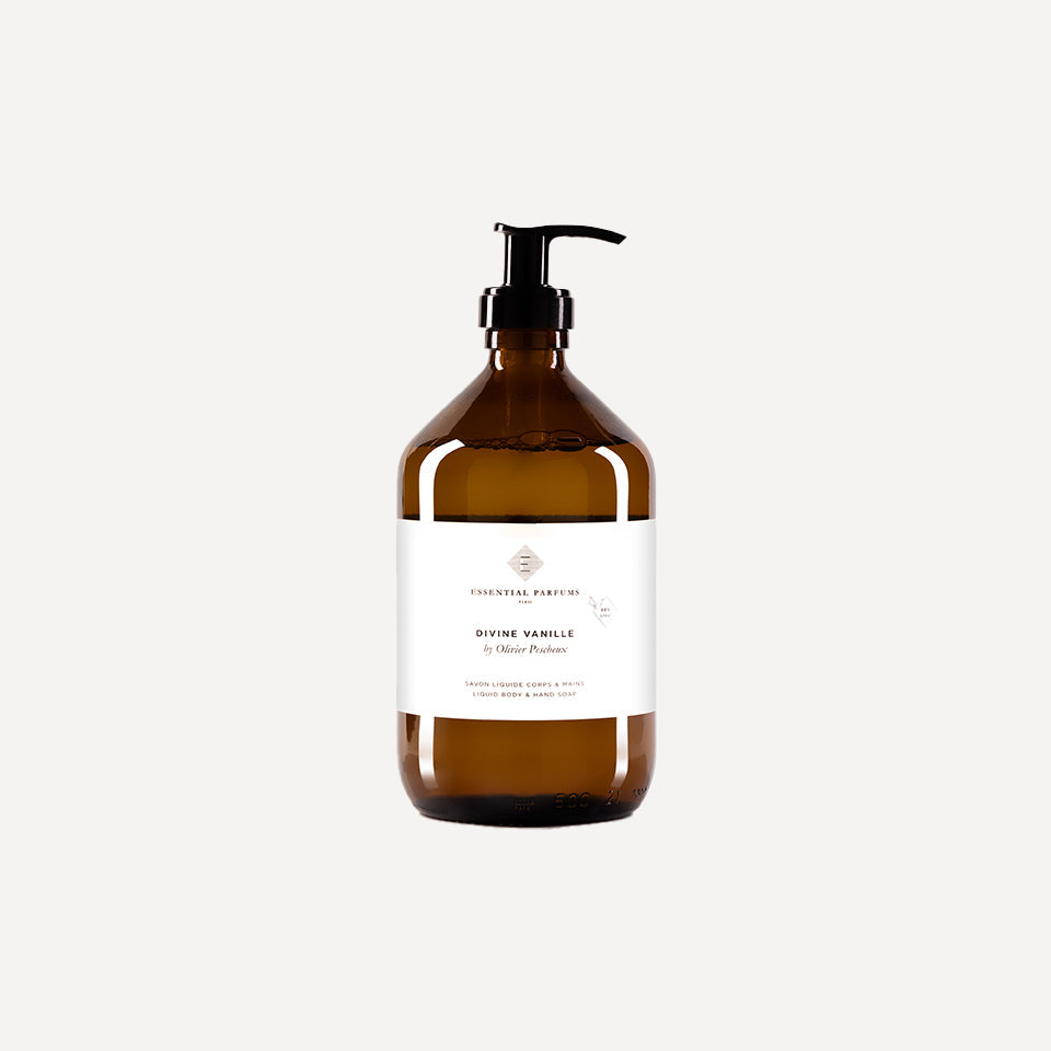 Essential parfums Sapone Liquido corpo e mani DIVINE VANILLE by Olivier Pescheux 500 ml Vetro