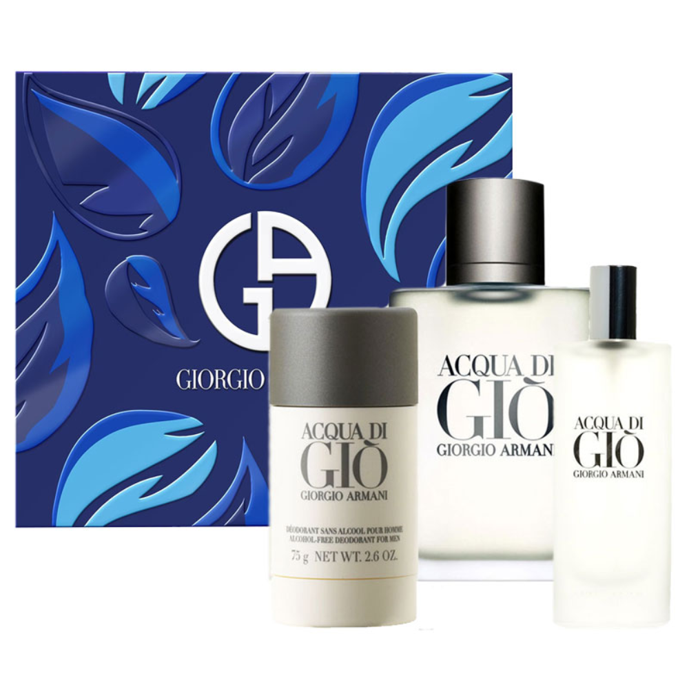 Armani Подарочный набор воды Gio Man EDT 100 мл, миниатюрная EDT 15 мл и деостик 75–100 мл