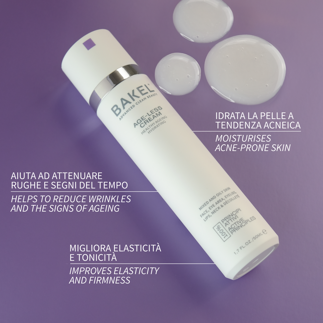 Bakel Age-Less 50 ml — Crema Ricarica Viso