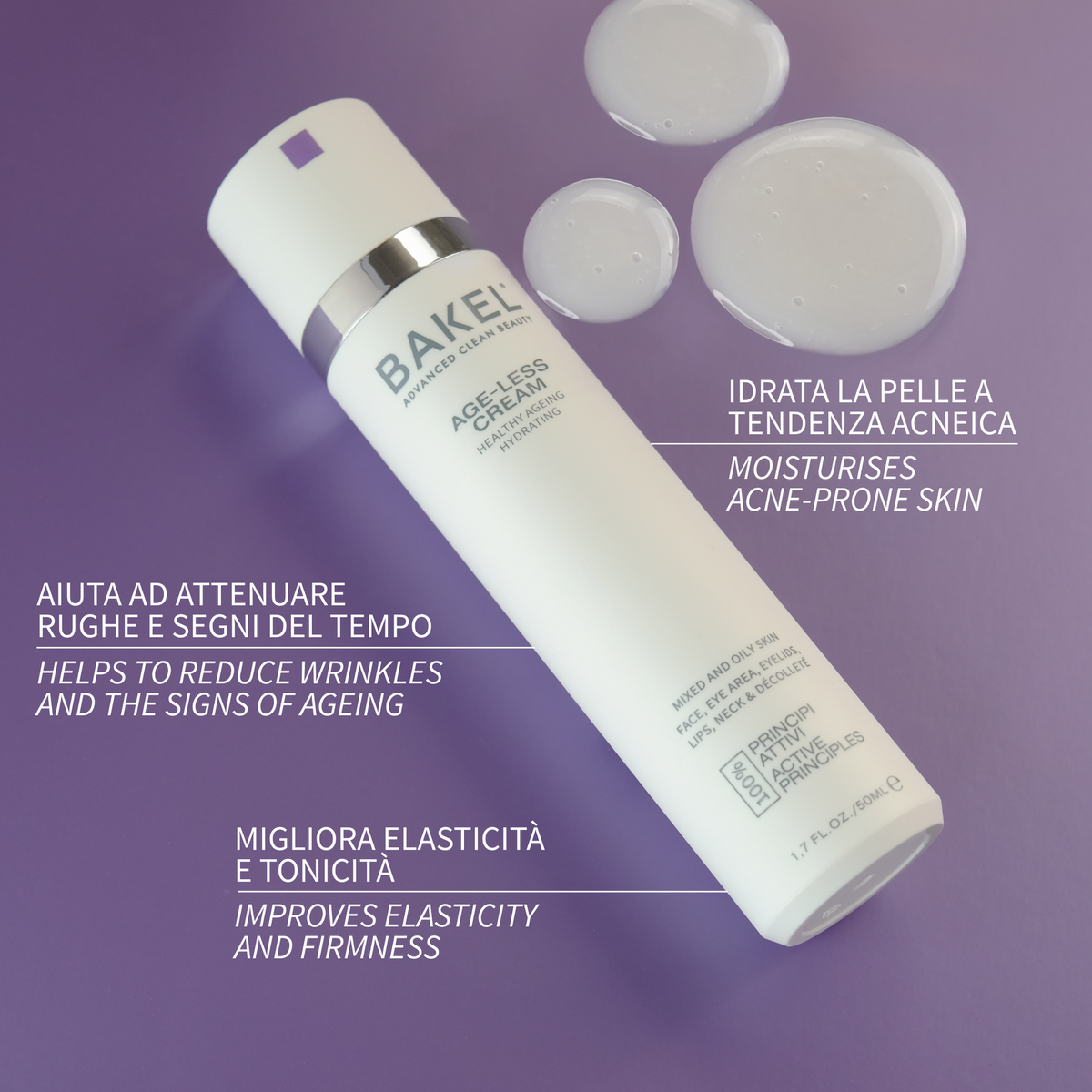 Bakel Age-Less 50 ml — Crema Ricarica Viso