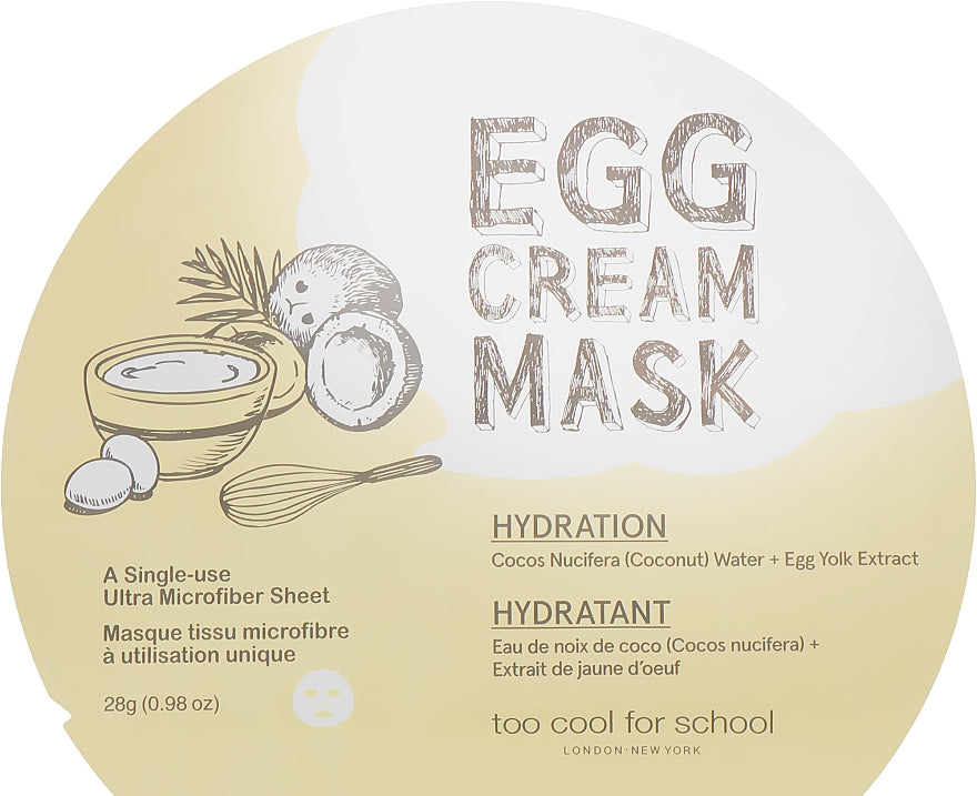 Too Cool For School Egg Cream Mask Hydration — maschera in tessuto idratante 5 x 28 g