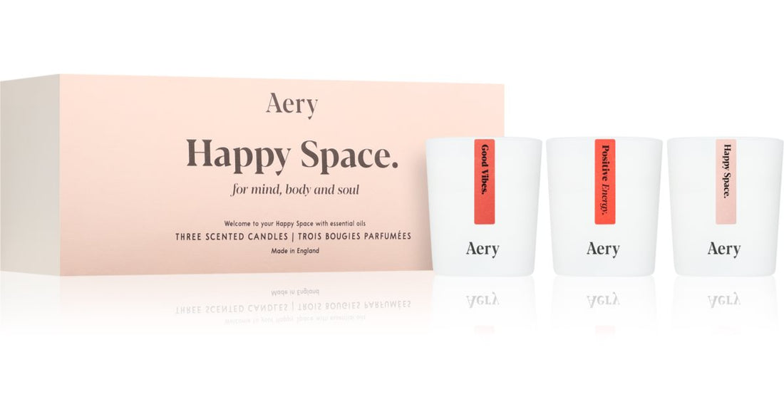 Aery Happy Space aromaterapie vonná svíčka 3x70 g