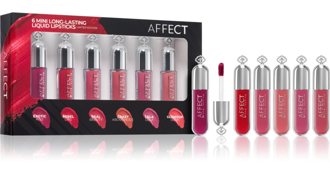 Affect 6 Mini zestaw trwałych pomadek w płynie 6× 1,8 ml