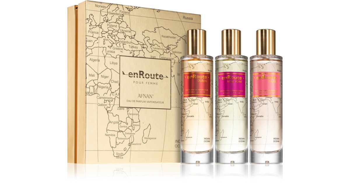 Afnan En Route For Women EDP New York 50 мл + EDP Dubai 50 мл + EDP Paris 50 мл (150 мл)