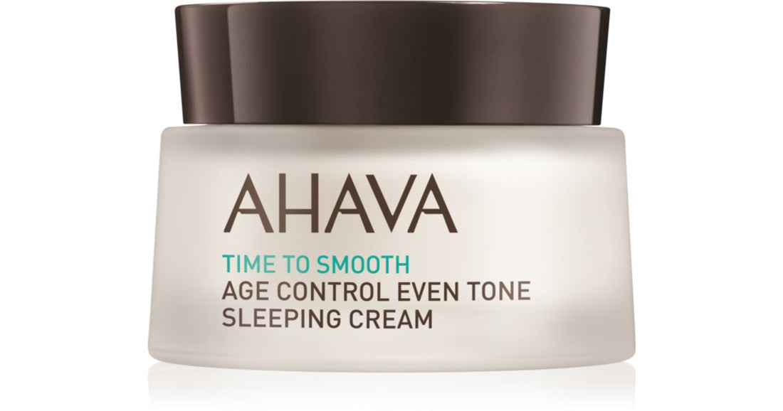 AHAVA Time To Smooth creme noturno iluminador contra os primeiros sinais de envelhecimento da pele 50 ml