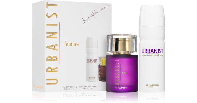 Al Haramain Urbanist Combo Σετ για γυναίκες Urbanist Eau de Parfum 100 ml + αποσμητικό Urbanist 200 ml