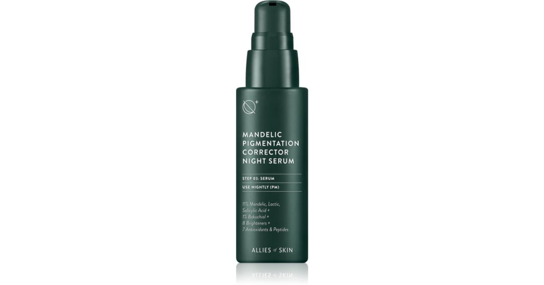 Allies of Skin Ser de noapte Mandelic pentru unificarea nuanței pielii 30 ml