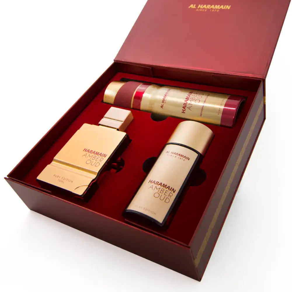 Al Haramain Amber Oud Ruby Edition Set 75 ml + 30 ml + 200 ml — Eau de Parfum Unisex