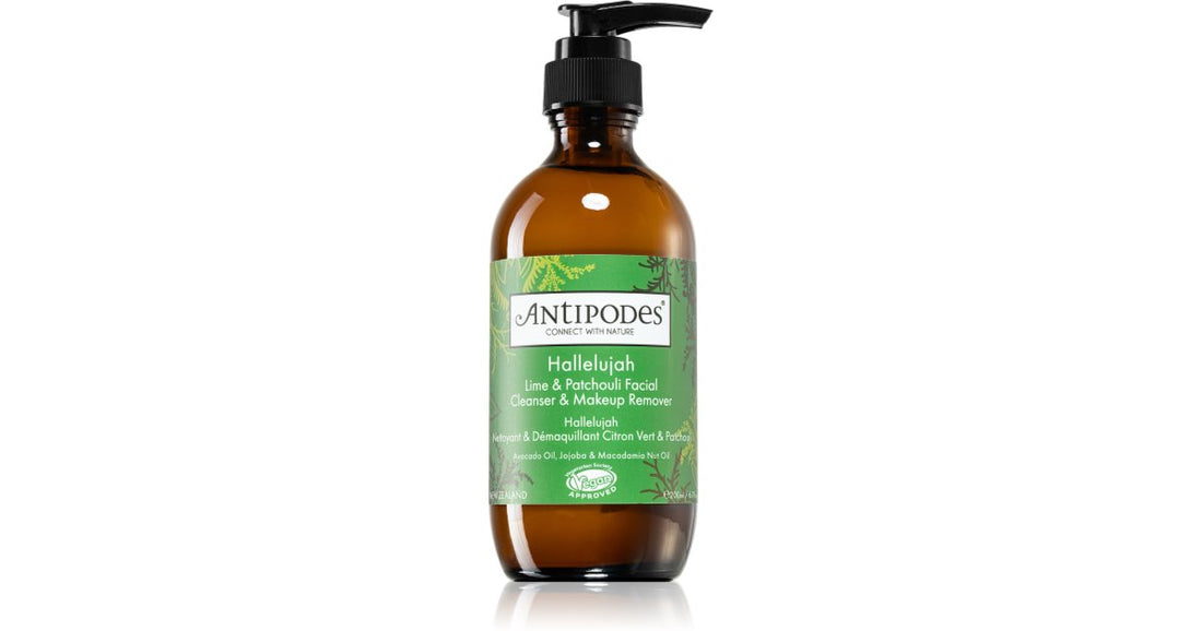 Antipodes Hallelujah Lime &amp; Patchouli ansiktsrengörande sminkborttagningsgel 200 ml