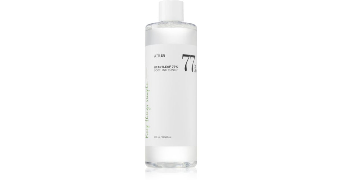 Anua Heartleaf Soothing Toner 77% puhdistava ja rauhoittava voide palauttaa ihon suojan 500 ml