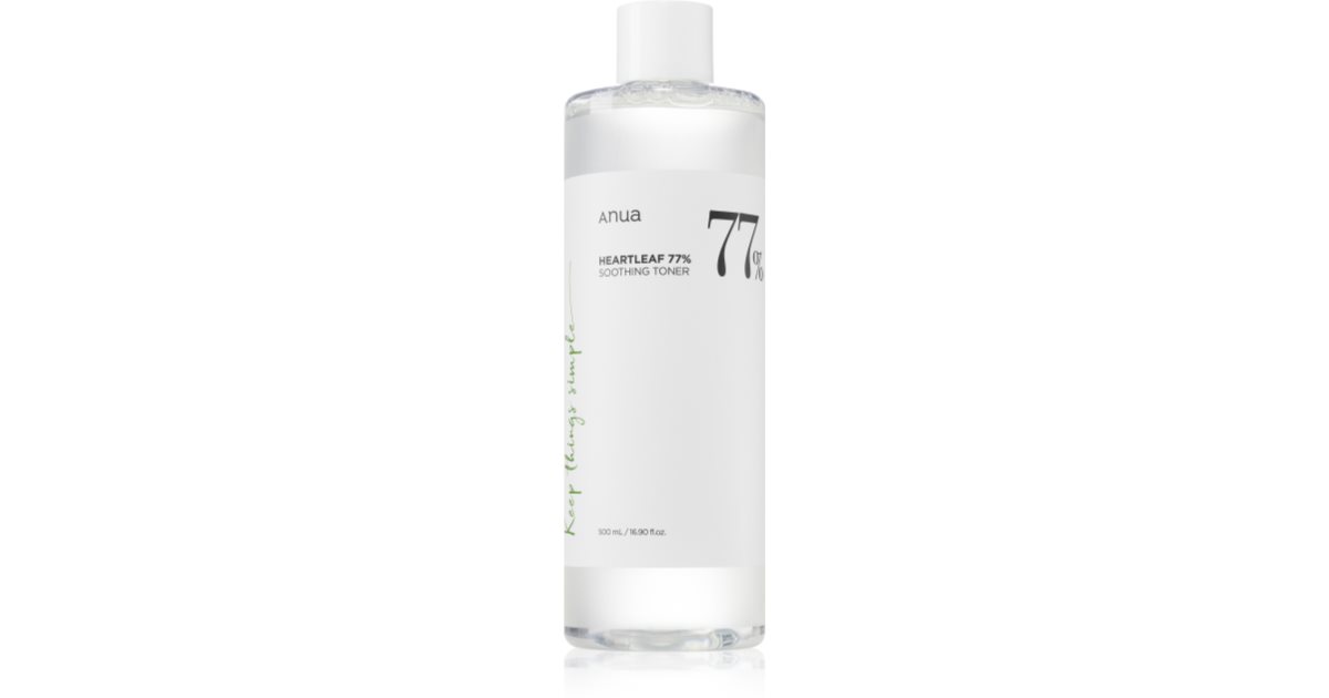 Anua Heartleaf Soothing Toner 77% reinigende en kalmerende lotion om de huidbarrière te herstellen 500 ml