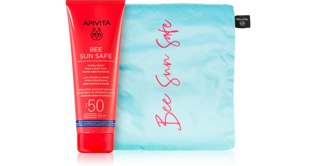 Apivita Bee Sun Safe Hydra Fresh Bräunungsmilch für Gesicht und Körper (LSF 50) Geschenkpackung 1 Stk