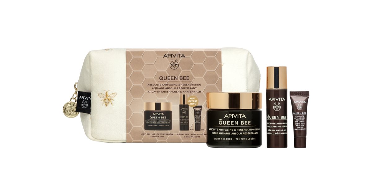 Apivita Queen Bee (Light Texture) Geschenkbeutel Weihnachtsgeschenkset (Anti-Aging)