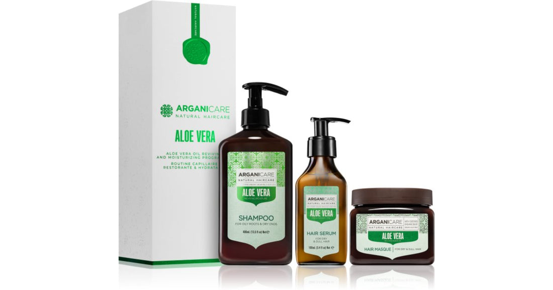 Arganicare aloe vera -öljy elvytys- ja nesteytysohjelmasarja