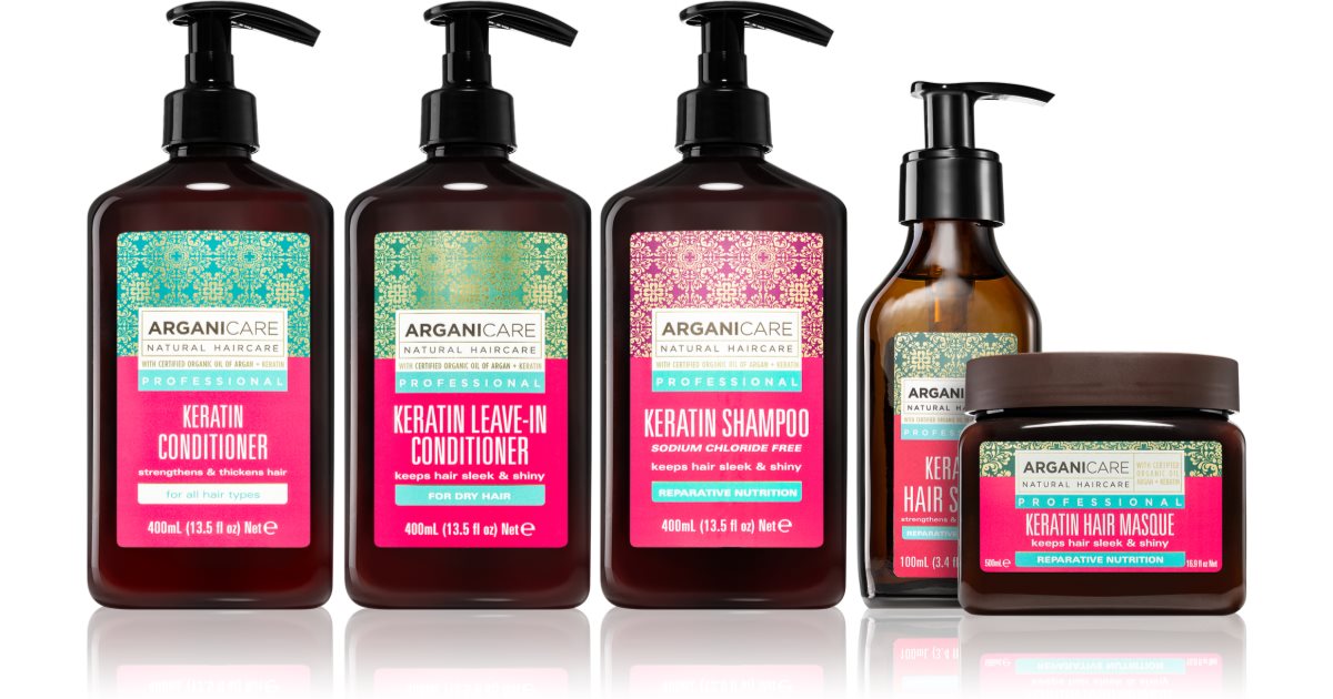 Arganicare keratinsett 400 ml + 400 ml + 400 ml + 500 ml + 100 ml