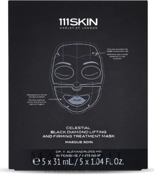 Maschera per viso e collo 111Skin Celestial Black Diamond Lifting And Firming Mask 5 pz.