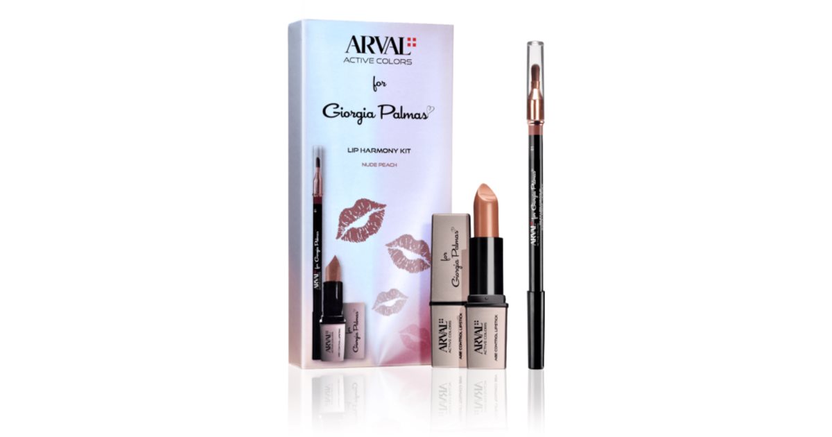 UTRUSTNING ARVAL THE LIP HARMONY Nude Peach sminkset (för kvinnor) 2 st