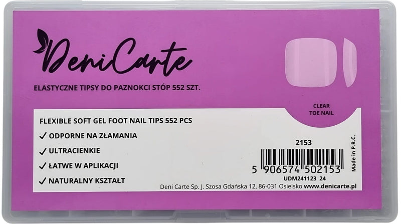 Tip in gel per pedicure, 552 pz. Deni Carte 552 pz.