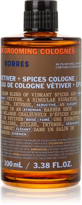 Korres Athenian Grooming eau de Cologne for men 100 ml Vetiver + Spices 100 ml 