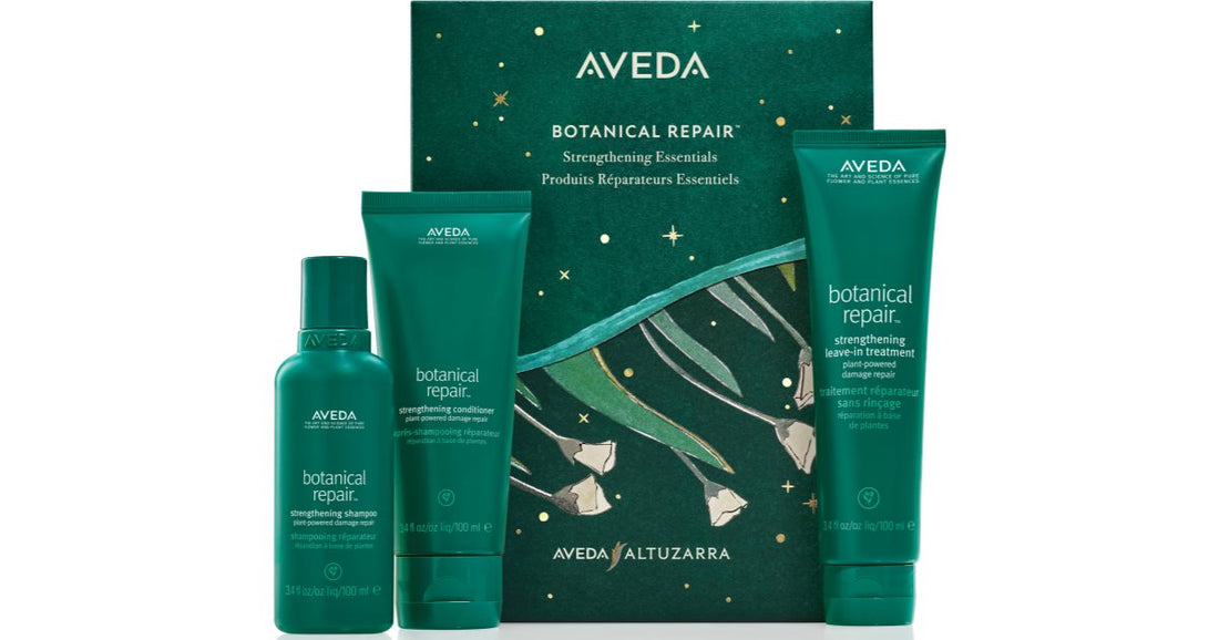 Aveda علبة هدايا هوليداي بوتانيكال ريبير إيسينشالز لشعر أقوى 3 × 100 مل