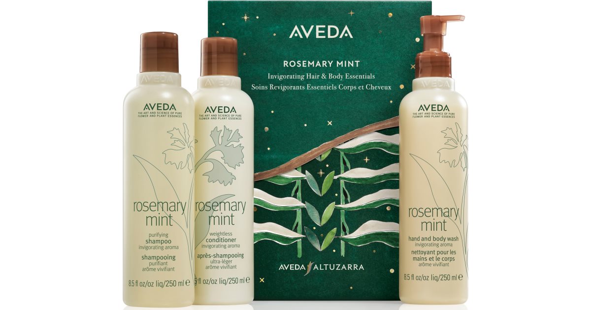 Aveda 홀리데이 로즈마리 민트 인비거레이팅 에센셜 기프트박스(바디&amp;헤어용) 1개