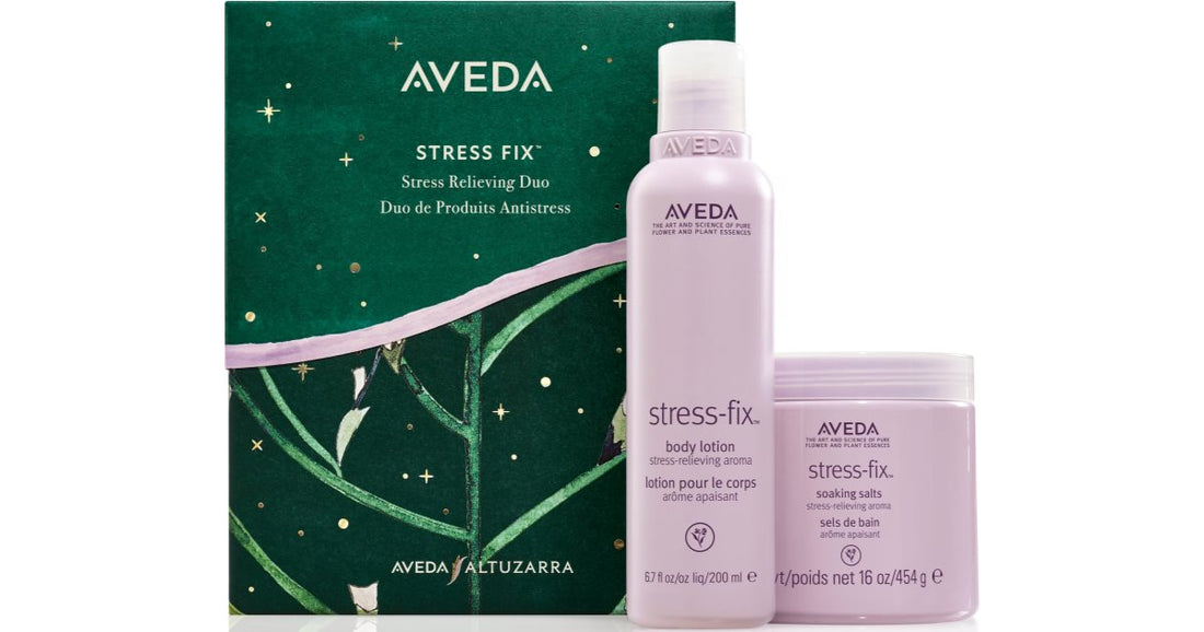 Aveda صندوق هدايا Holiday Stress Fix Reliating Essentials (لتخفيف التوتر والراحة العاطفية) قطعة واحدة