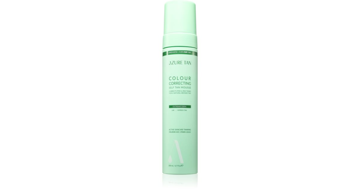 Azure Tan Green Base selvbrunermousse til kroppen, Ekstrem mørk farve 200 ml