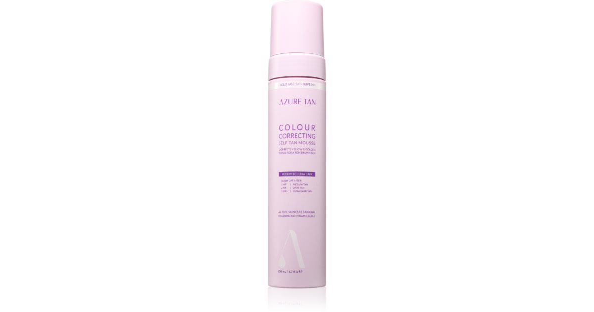 Azure Tan Violet Base selvbruningsmousse for kroppen medium til ultra mørk farge 200 ml