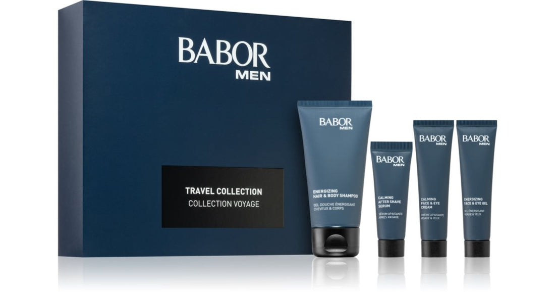 BABOR Duschgel för män för män 50 ml + ansikts- och ögonkonturgelé 15 ml + lugnande ansikts- och ögonkonturkräm 15 ml + lugnande aftershave-serum 10 ml