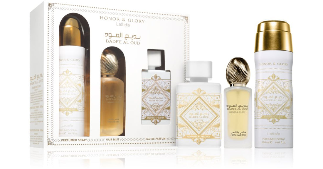 Lattafa Badee Al Oud Honor &amp; Glory Unisex Gavesett 3 deler