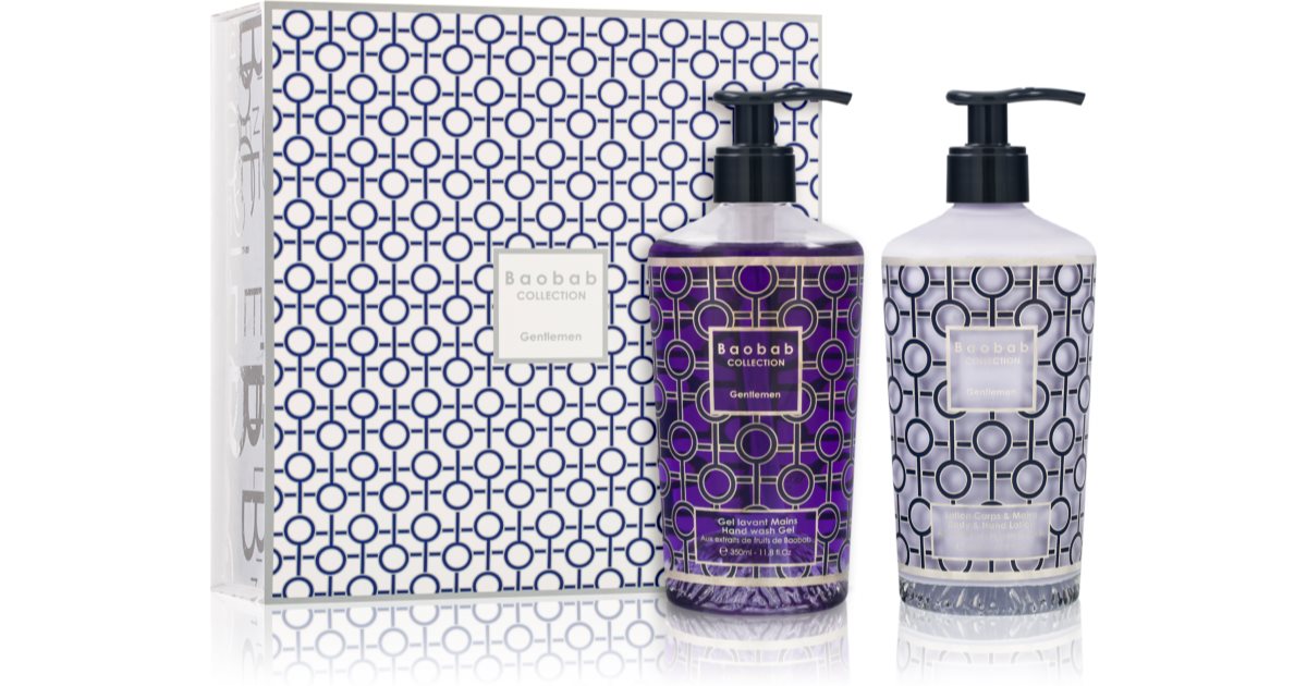 Baobab Collection Body Wellness Gentlemen confezione regalo sapone liquido per le mani 350 ml + latte per mani e corpo 350 ml