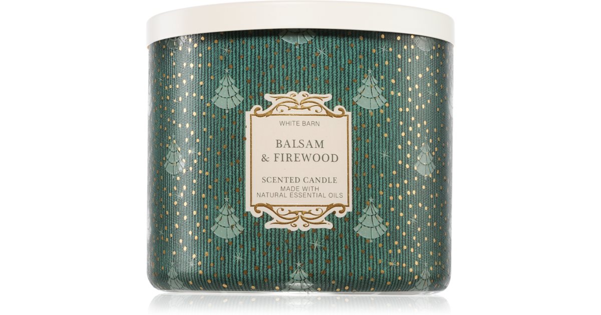 Bath &amp; Body Works Balsam &amp; Firewood candela profumata 411 g