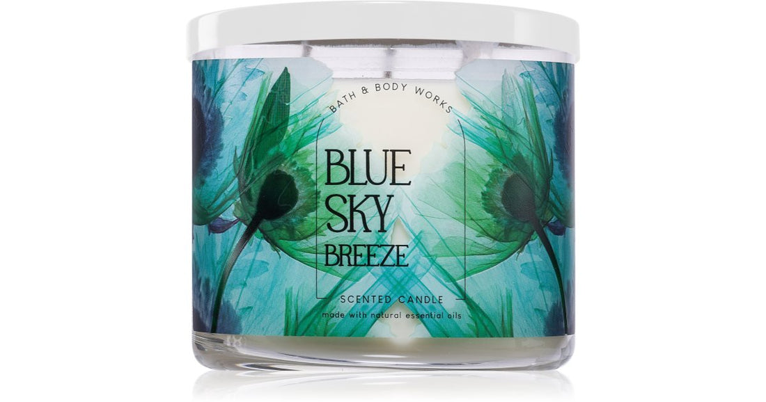 Bath &amp; Body Works נר ריחני Blue Sky Breeze 411 גרם