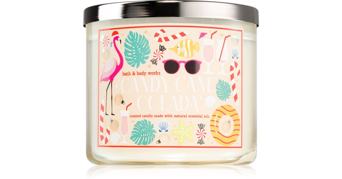 Bath &amp; Body Works Candy Cane Colada נר ריחני 411 גרם