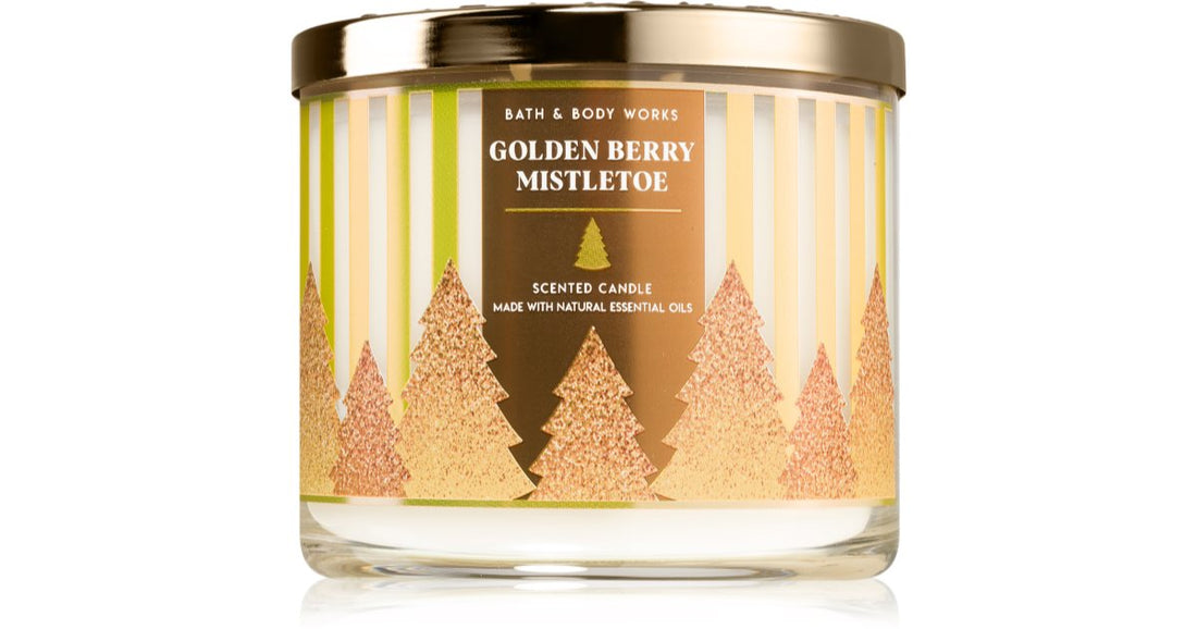 Bath &amp; Body Works Lumanare parfumata Golden Berry Mistletoe 411 g