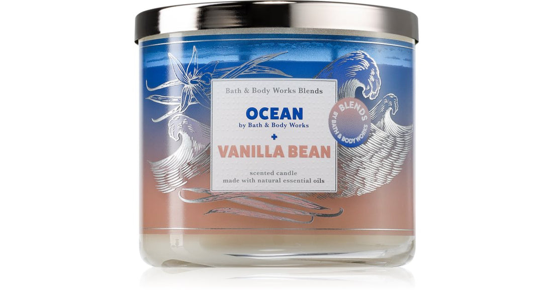 Bath &amp; Body Works Ocean + Vanilla Bean candela profumata 411 g