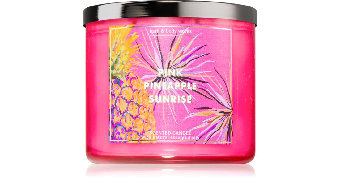 Bath &amp; Body Works ピンク パイナップル サンライズ 香りのキャンドル 411 g