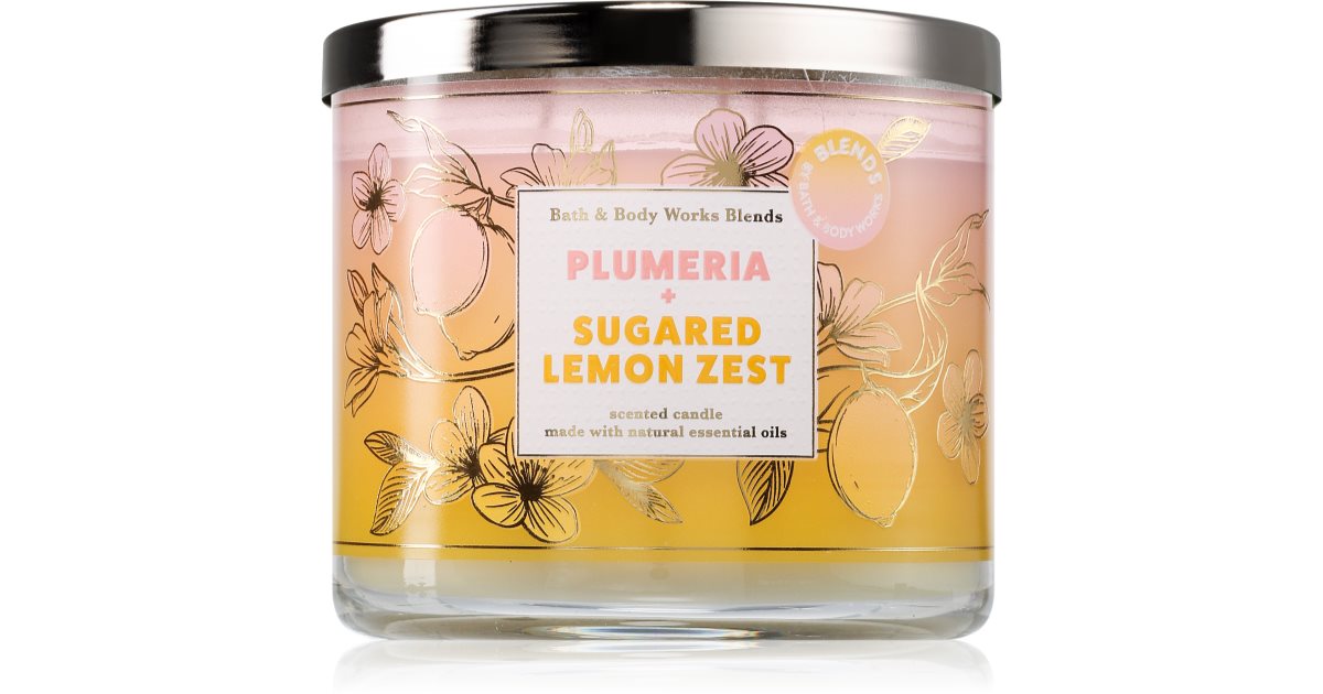 Bath &amp; Body Works Αρωματικό κερί Plumeria &amp; Sugared Lemon Lemon 411 γρ