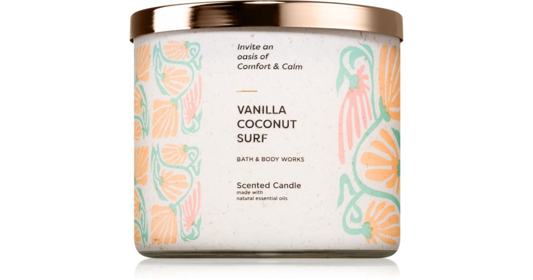 Bath &amp; Body Works Vanilla Coconut Surf duftlys 411 g