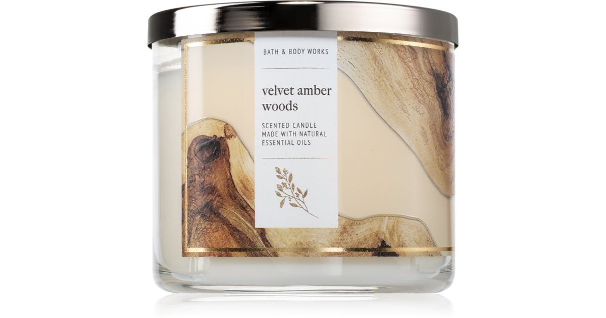 Bath &amp; Body Works شمعة معطرة من فيلفيت أمبر وودز 411 جم