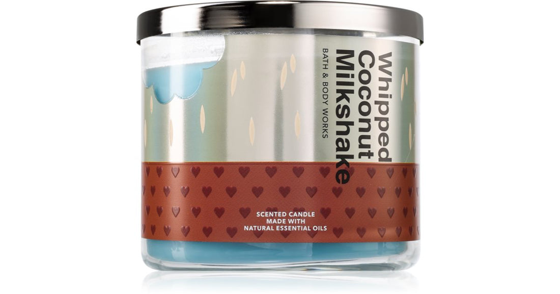 Bath &amp; Body Works Whipped Coconut Milkshake candela profumata 411 g