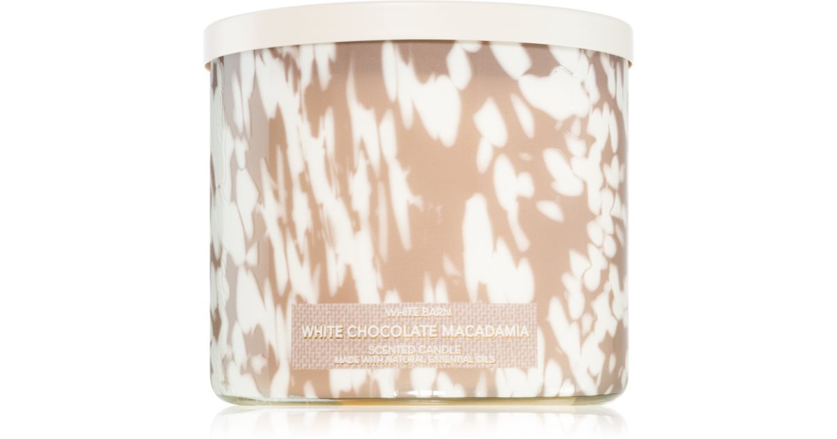 Bath &amp; Body Works الشوكولاتة البيضاء Macadamia شمعة معطرة 411 جم