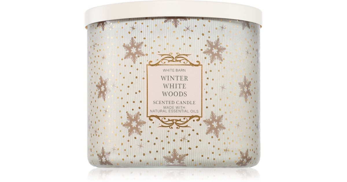 Bath &amp; Body Works נר ריחני Winter White Woods 411 גרם