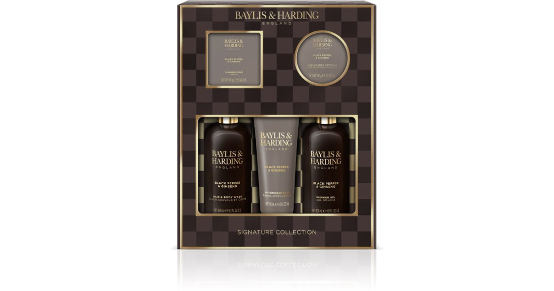 Baylis &amp; Harding mustapippuri ja ginseng kylpylahjarasia miehille