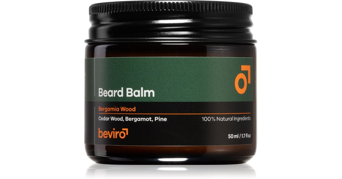 Beviro Bergamia Bálsamo para barba de madeira para homem 50 ml