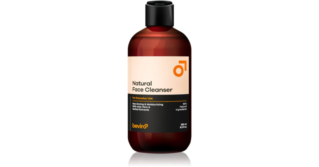 Beviro Nettoyant naturel pour le visage pour hommes 250 ml