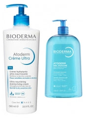 Bioderma Atoderm Routine Crema Ultra Idratante Ultra-Nutriente 500 ml + Gel doccia 1 L — Trattamento corpo
