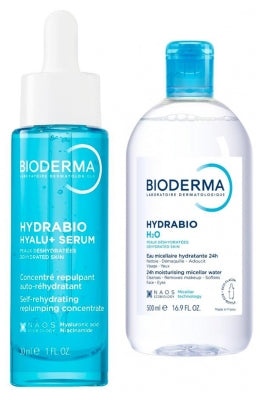 Bioderma Hydrabio Routine Hyalu+ Siero 30 ml + H2O Acqua micellare struccante idratante 500 ml — Siero viso e acqua micellare